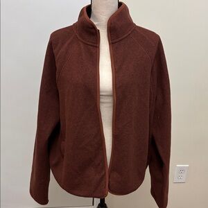 Athleta Rust Stroll Fleece Full Zip Jacket size XL Tall
